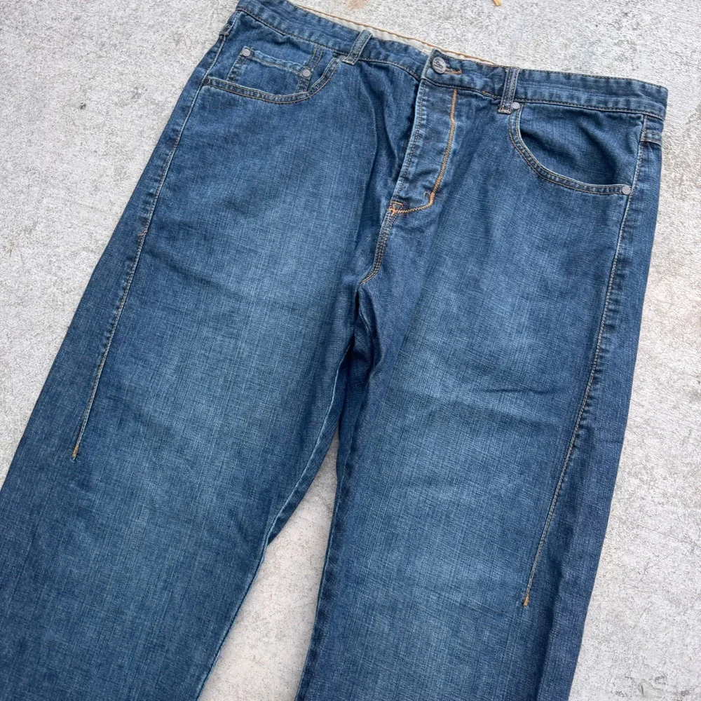 Oakley Industrial Denim Jeans Mens 38x32 Blue Loose Fit Low Rise Boot Cut Y2K